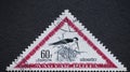 Hungary circa 1952: A post stamp printed in Hungary showing a bird: Black-winged Stilt Himantopus himantopus