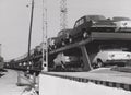 HUNGARY CIRCA 1970-80 Railway -ZÃÂHONY - Russian Cars - rail freight