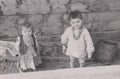 HUNGARY CIRCA 1930-40`s - Little Boy and Girl - ca 1930-40s Rural Ethnic Photo