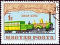 HUNGARY - CIRCA 1971: A stamp printed in Hungary shows Locomotive Bets and Route Map 1846, circa 1971.