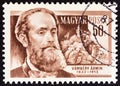 HUNGARY - CIRCA 1954: A stamp printed in Hungary from the `Scientists ` issue shows Turkolog Armin Vambery 1832-1913