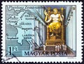 HUNGARY - CIRCA 1980: A stamp printed in Hungary shows the Statue of Zeus, Olympia, circa 1980.
