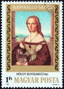 HUNGARY - CIRCA 1983: A stamp printed in Hungary shows Lady with Unicorn, circa 1983.