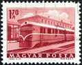 HUNGARY - CIRCA 1963: A stamp printed in Hungary shows a Diesel-electric multiple unit train, circa 1963.