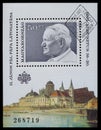 Stamp printed in Hungary shows Portrait of Pope John Paul II