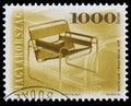 Stamp printed in Hungary shows antique chair