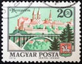 HUNGARY - CIRCA 1972: A stamp printed in Hungary shows Veszprem, circa 1972. Royalty Free Stock Photo