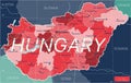 Hungary country detailed editable map