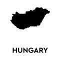 Hungary country geo map black silhouette easy to color it