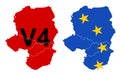 Hungary, Czech Republic, Poland and Slovakia as members of Visegrad Four Visegrad Group, V4