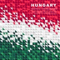 Hungary flag. Abstract background of small triangles in the form of colorful red, white and green stripes of the Hungarian flag