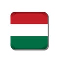 Hungary flag button icon isolated on white background