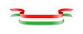 Hungary flag in the form of wave ribbon.