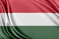 Hungary flag with a glossy silk texture. Royalty Free Stock Photo