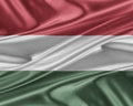 Hungary flag with a glossy silk texture. Royalty Free Stock Photo