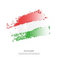 Hungary flag with halftone effect, grunge texture. Royalty Free Stock Photo