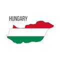 Hungary flag map. The flag of the country in the form of borders. Stock vector illustration isolated on white background Royalty Free Stock Photo