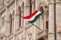 Hungary flag on Parliament building in Budapest Royalty Free Stock Photo