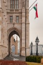 Hungary flag on Parliament building in Budapest Royalty Free Stock Photo