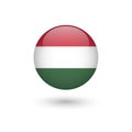 Hungary flag round glossy Royalty Free Stock Photo