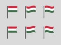 Hungary flag symbols set, national flag icons of Hungary