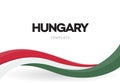 Hungary flag, wavy ribbon with colors of Hungarian national flag on white background for Independence Day or national