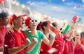 Hungary football team supporter on stadium Royalty Free Stock Photo