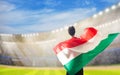 Hungary football team supporter on stadium Royalty Free Stock Photo