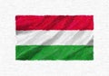 Hungary hand painted waving national flag.