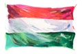 Hungary, Hungarian flag. Hand drawn watercolor illustration