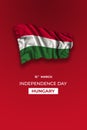 Hungary independence day greetings card with flag