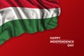 Hungary independence day greetings card with flag