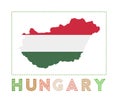 Hungary Logo. Map of Hungary with country name. Royalty Free Stock Photo