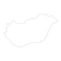 Hungary Map - Vector Contour illustration Royalty Free Stock Photo