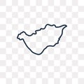 Hungary map vector icon isolated on transparent background, line Royalty Free Stock Photo