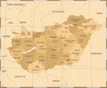 Hungary Map - Vintage Detailed Vector Illustration Royalty Free Stock Photo