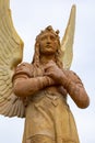 Religious angel statue at a Medieval Catholic church.