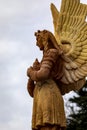 Religious angel statue at a Medieval Catholic church.