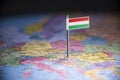 Hungary marked with a flag on the map Royalty Free Stock Photo