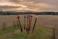 Hungary - Monument to the Seven Arrows of Hungarians from drone view Royalty Free Stock Photo