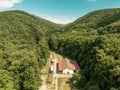 Hungary - Nagyborzsony NagybÃÂ¶rzsÃÂ¶ny - Borzsony hills BÃÂ¶rzsÃÂ¶ny hills and around the forest from drone view Royalty Free Stock Photo