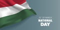 Hungary national day greeting card, banner with template text vector illustration