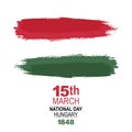 Hungary National Day greeting card. The Hungarian Revolution of 1848. Creative Design Illustration Vector