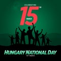 Hungary National Day 15 March Illustration.