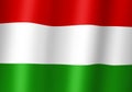 hungary national flag 3d illustration close up view