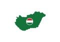 Hungary outline map country shape state borders national symbol flag Royalty Free Stock Photo