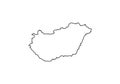 Hungary outline map national borders country shape
