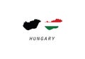 Hungary outline map national borders