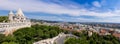 Hungary, panoramic view and city skyline of Budapest historic center from Fisherman Bastion