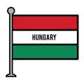 Hungary patriotic flag isolated icon